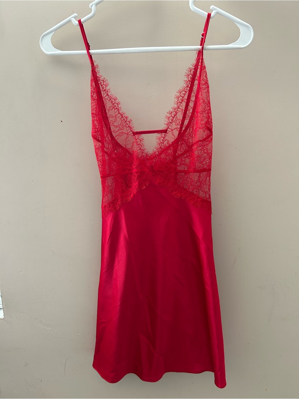 Victoria's Secret Red Lace & Satin Chemise